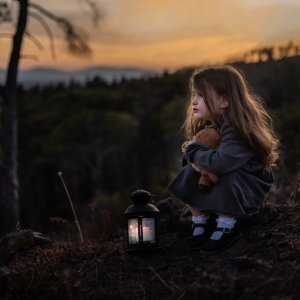 Little girl and bear