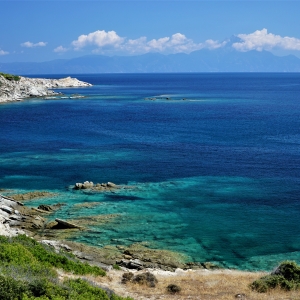 Din Sarti (Sithonia) către Aghion Oros (Muntele Athos)